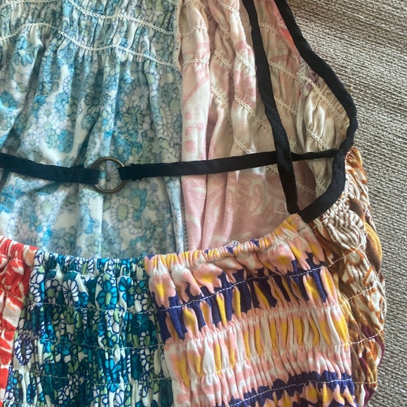 FREE PEOPLE Can’t Tie Me Down Tunic Patchwork Asymmetrical Dress Multicolored XS - Picture 11 of 11